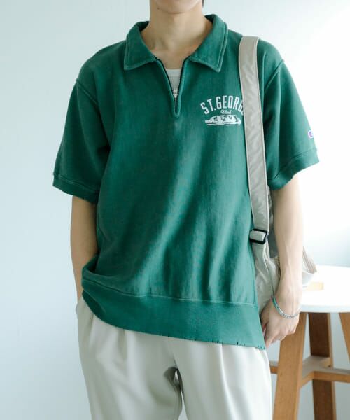 ＊＊SENSE OF PLACE by URBAN RESEARCH / センスオブプレイス バイ アーバンリサーチ Tシャツ | Champion　REVERSEWEAVE T-SHIRTS B（GREEN）