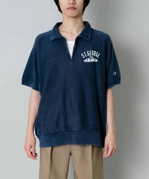 ＊＊SENSE OF PLACE by URBAN RESEARCH / センスオブプレイス バイ アーバンリサーチ Tシャツ | Champion　REVERSEWEAVE T-SHIRTS B（NAVY）