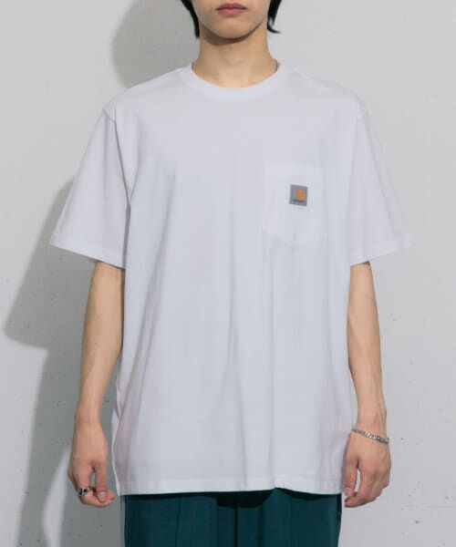 ＊＊SENSE OF PLACE by URBAN RESEARCH / センスオブプレイス バイ アーバンリサーチ Tシャツ | carhartt　SHORT-SLEEVE POCKET T-SHIRTS（WHITE）