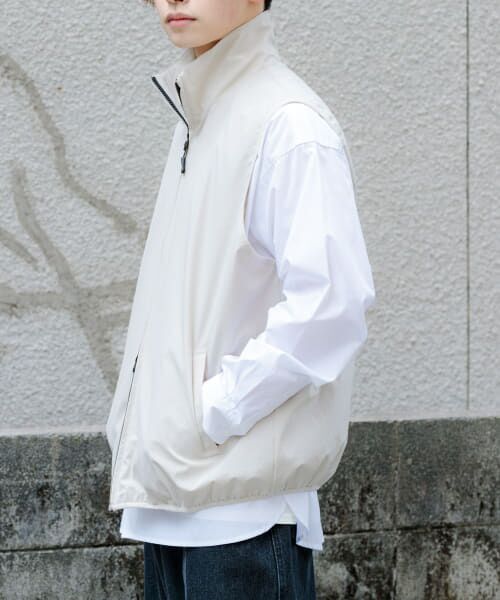 ＊＊SENSE OF PLACE by URBAN RESEARCH / センスオブプレイス バイ アーバンリサーチ その他アウター | Uiscel　リップストップスタンドカラーベスト（GREIGE）