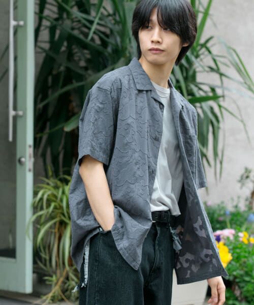 セール】 ペイズリーオープンカラーシャツ(5分袖) （シャツ・ブラウス