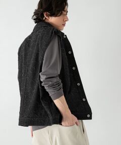 『セットアップ対応』 フラワーデニムベスト