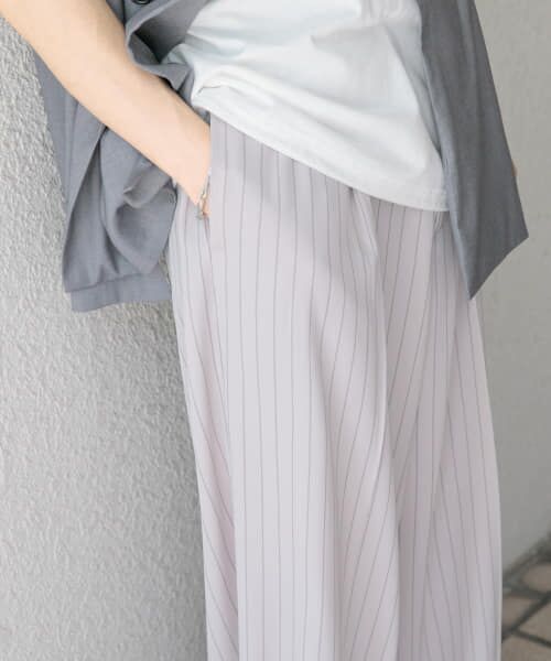 ＊＊SENSE OF PLACE by URBAN RESEARCH / センスオブプレイス バイ アーバンリサーチ その他パンツ | ワンタックピンストライプワイドスラックス（GRAY）