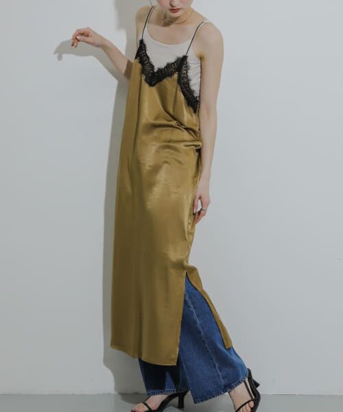 セール】 レースサテンキャミワンピース （ワンピース