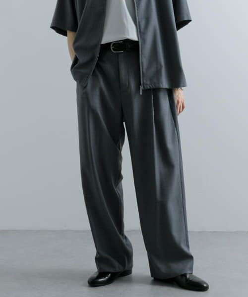 ＊＊SENSE OF PLACE by URBAN RESEARCH / センスオブプレイス バイ アーバンリサーチ その他パンツ | チェックワンタックワイドスラックス（GRAY）