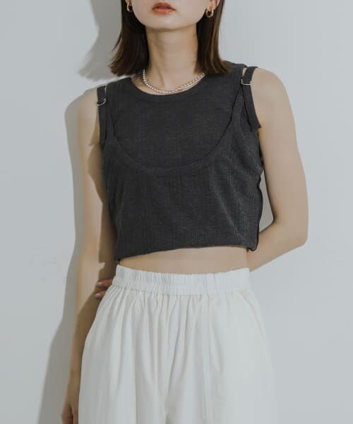 ＊＊SENSE OF PLACE by URBAN RESEARCH / センスオブプレイス バイ アーバンリサーチ タンクトップ | マルチウェイガータータンクトップ（CHARCOAL）