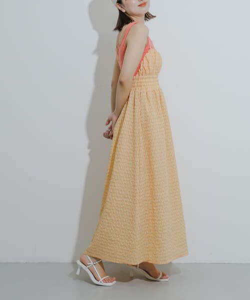 ＊＊SENSE OF PLACE by URBAN RESEARCH / センスオブプレイス バイ アーバンリサーチ ワンピース | チェックキャミワンピース（ORANGE）