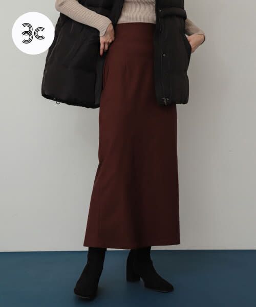 **SENSE OF PLACE by URBAN RESEARCH / センスオブプレイス バイ アーバンリサーチ スカート | 『一部WEB限定カラー』『TALLサイズ/WEB限定』ストレッチサスツキハイウエストスカート(BROWN)