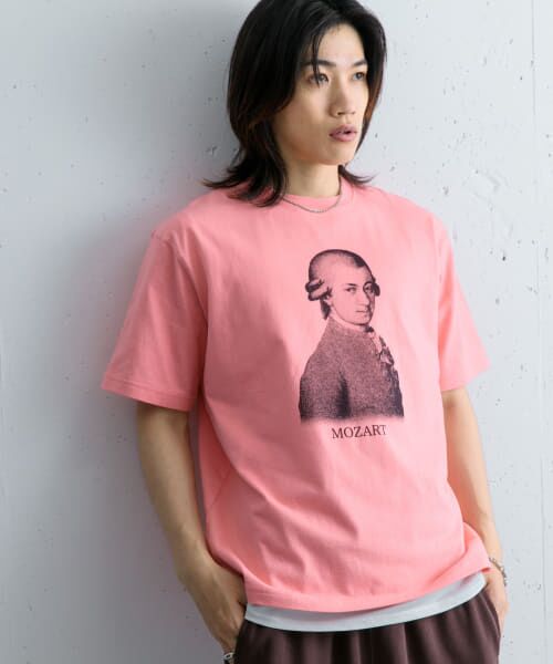 ＊＊SENSE OF PLACE by URBAN RESEARCH / センスオブプレイス バイ アーバンリサーチ Tシャツ | ヴィンテージライクTシャツ(モーツァルト)（PINK）