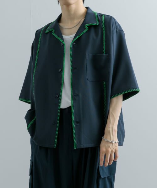 セール】 ブランケットステッチショートスリーブシャツ （シャツ