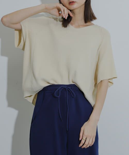 ＊＊SENSE OF PLACE by URBAN RESEARCH / センスオブプレイス バイ アーバンリサーチ ニット・セーター | Vネックドルマンセーター（IVORY）