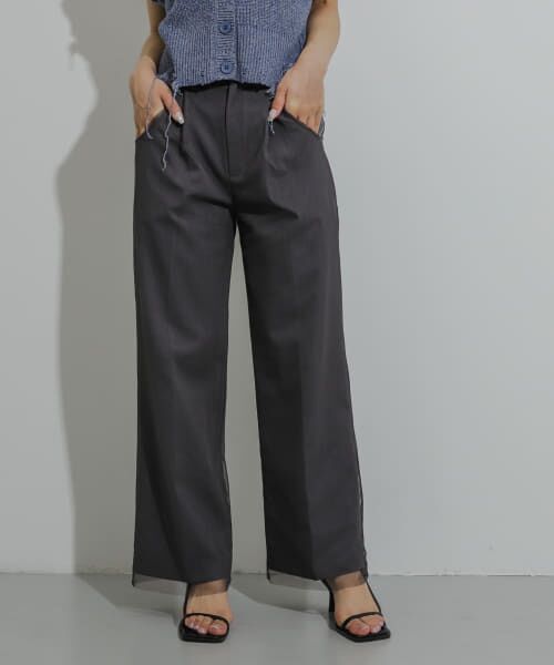 ＊＊SENSE OF PLACE by URBAN RESEARCH / センスオブプレイス バイ アーバンリサーチ その他パンツ | チュールストレートパンツ（GRAY）