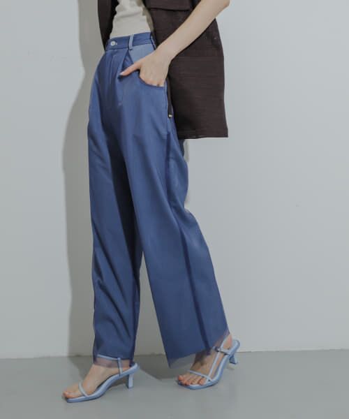 ＊＊SENSE OF PLACE by URBAN RESEARCH / センスオブプレイス バイ アーバンリサーチ その他パンツ | チュールストレートパンツ（BLUE）