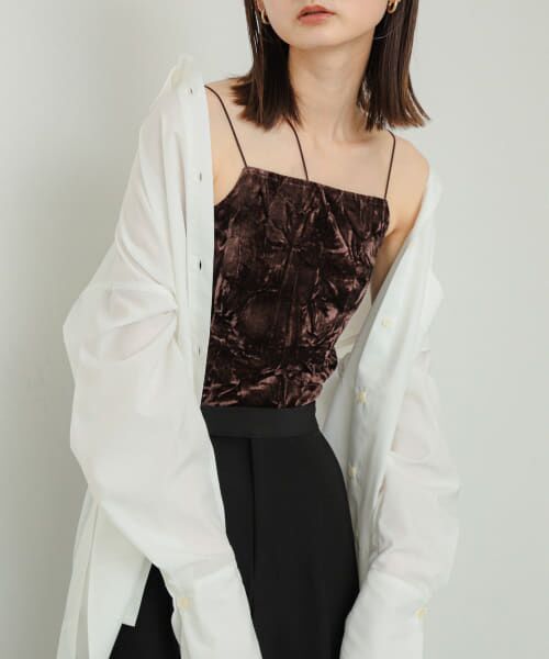 セール】 『サイズ展開あり』ベロアカップツキキャミソール