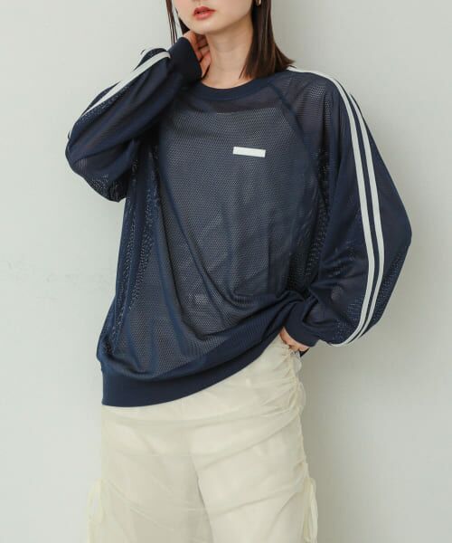 ＊＊SENSE OF PLACE by URBAN RESEARCH / センスオブプレイス バイ アーバンリサーチ Tシャツ | メッシュゲーミングトップ（NAVY）