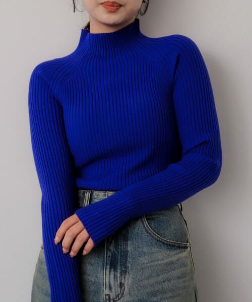 ＊＊SENSE OF PLACE by URBAN RESEARCH / センスオブプレイス バイ アーバンリサーチ ニット・セーター | ストレッチリブハイネックセーター（BLUE）