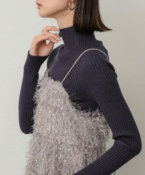 ＊＊SENSE OF PLACE by URBAN RESEARCH / センスオブプレイス バイ アーバンリサーチ ニット・セーター | ストレッチリブハイネックセーター（NAVY）