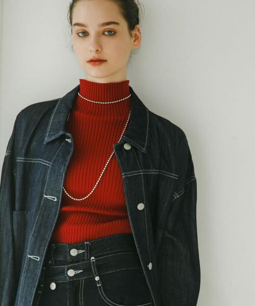 ＊＊SENSE OF PLACE by URBAN RESEARCH / センスオブプレイス バイ アーバンリサーチ ニット・セーター | ストレッチリブハイネックセーター（RED）