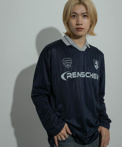 ＊＊SENSE OF PLACE by URBAN RESEARCH / センスオブプレイス バイ アーバンリサーチ Tシャツ | Football Game Long-Sleeve T-shirts（NAVY）