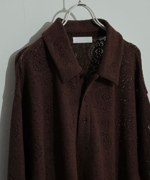 ＊＊SENSE OF PLACE by URBAN RESEARCH / センスオブプレイス バイ アーバンリサーチ ポロシャツ | シアーペイズリーポロシャツ（BROWN）