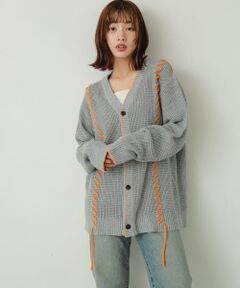 『ユニセックス』ブランケットステッチカーディガン