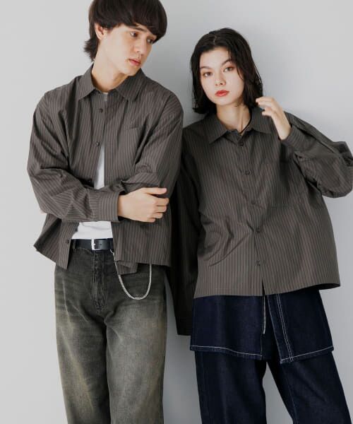 ＊＊SENSE OF PLACE by URBAN RESEARCH / センスオブプレイス バイ アーバンリサーチ シャツ・ブラウス | 『ユニセックス』アソートボクシーシャツ（BRW STRIPE）