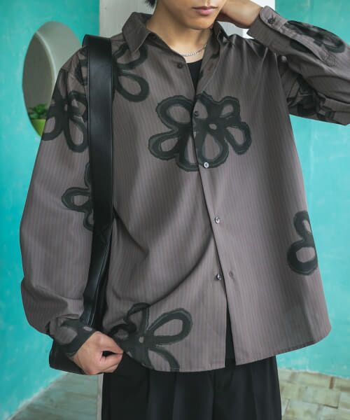 うさとの服　usaato オリーブ ストライプシャツ うさとの服 usaato オリーブ ストライプシャツ
