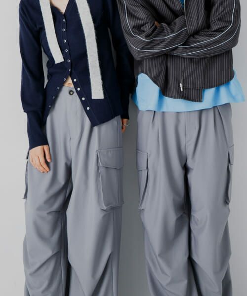＊＊SENSE OF PLACE by URBAN RESEARCH / センスオブプレイス バイ アーバンリサーチ その他パンツ | 『セットアップ対応』『ユニセックス』ワイドカーゴパンツ（GRAY）