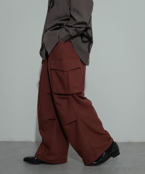 ＊＊SENSE OF PLACE by URBAN RESEARCH / センスオブプレイス バイ アーバンリサーチ その他パンツ | 『セットアップ対応』『ユニセックス』ワイドカーゴパンツ（R.BROWN）