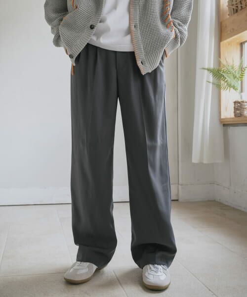 ＊＊SENSE OF PLACE by URBAN RESEARCH / センスオブプレイス バイ アーバンリサーチ その他パンツ | ダブルタックワイドスラックス（GRAY）