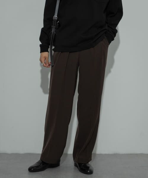 ＊＊SENSE OF PLACE by URBAN RESEARCH / センスオブプレイス バイ アーバンリサーチ その他パンツ | ダブルタックワイドスラックス（BROWN）