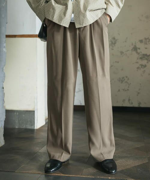 ＊＊SENSE OF PLACE by URBAN RESEARCH / センスオブプレイス バイ アーバンリサーチ その他パンツ | ダブルタックワイドスラックス（KHAKI）