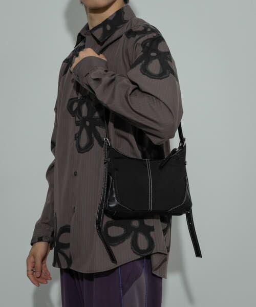 ＊＊SENSE OF PLACE by URBAN RESEARCH / センスオブプレイス バイ アーバンリサーチ ショルダーバッグ | ダブルアジャストナイロンショルダー（BLACK）