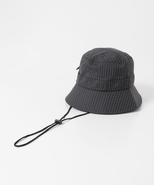＊＊SENSE OF PLACE by URBAN RESEARCH / センスオブプレイス バイ アーバンリサーチ ハット | ストライプサファリハット（CHARCOAL）