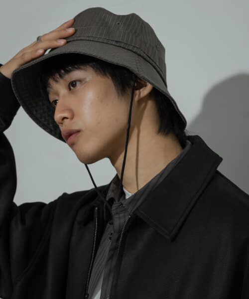 ＊＊SENSE OF PLACE by URBAN RESEARCH / センスオブプレイス バイ アーバンリサーチ ハット | ストライプサファリハット（KHAKI）