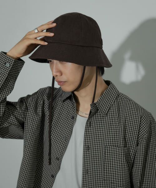 ＊＊SENSE OF PLACE by URBAN RESEARCH / センスオブプレイス バイ アーバンリサーチ ハット | ベルテッドコードバケットハット（BROWN）