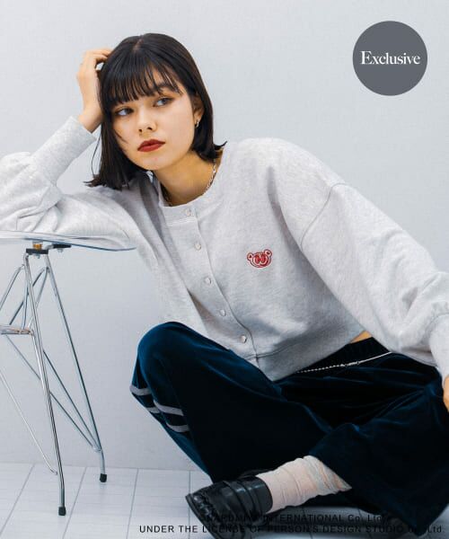 ＊＊SENSE OF PLACE by URBAN RESEARCH / センスオブプレイス バイ アーバンリサーチ スウェット | 『別注』ANGEL BLUE×SOP　ショートスウェット（OATMEAL）