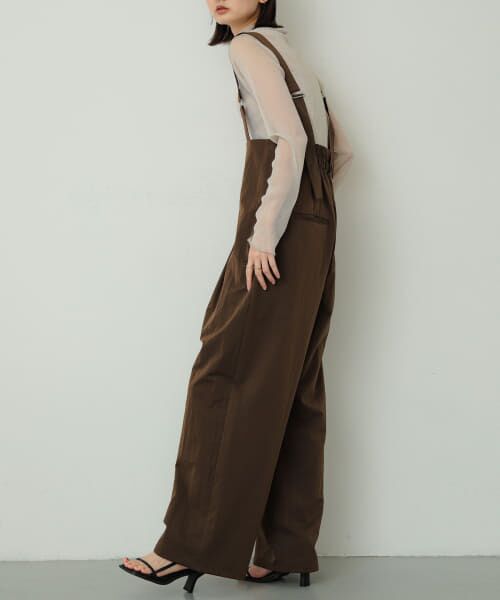 ＊＊SENSE OF PLACE by URBAN RESEARCH / センスオブプレイス バイ アーバンリサーチ サロペット・オールインワン | ハイウエストオーバーオール（BROWN）