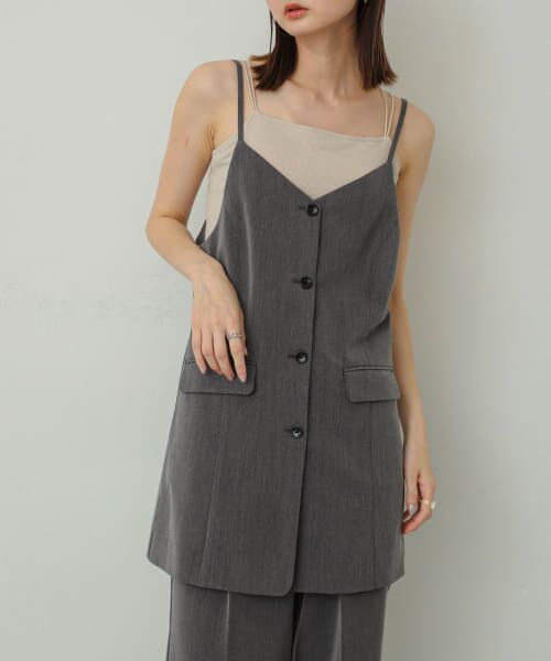 ＊＊SENSE OF PLACE by URBAN RESEARCH / センスオブプレイス バイ アーバンリサーチ チュニック | テーラードキャミチュニック（GRAY）