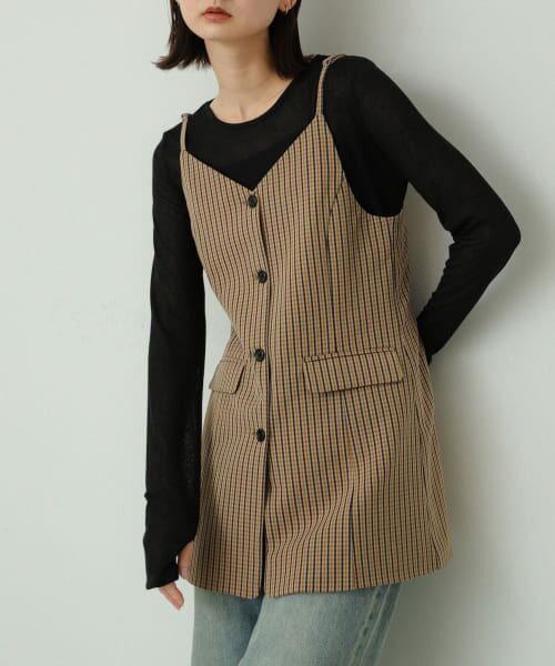 ＊＊SENSE OF PLACE by URBAN RESEARCH / センスオブプレイス バイ アーバンリサーチ チュニック | テーラードキャミチュニック（BRN×PPL）