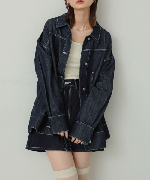 アーバンリサーチ シシュウオーバーデニムジャケット L.INDIGO
