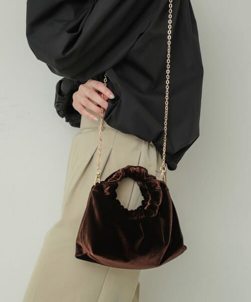 hai 【新品】ハンドバッグ ベロアbag ブラック セール】 ベロアバッグ （ハンドバッグ）｜＊＊SENSE OF PLACE by