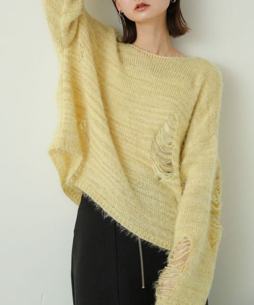セール】 ルーズダメージセーター （ニット・セーター）｜＊＊SENSE OF