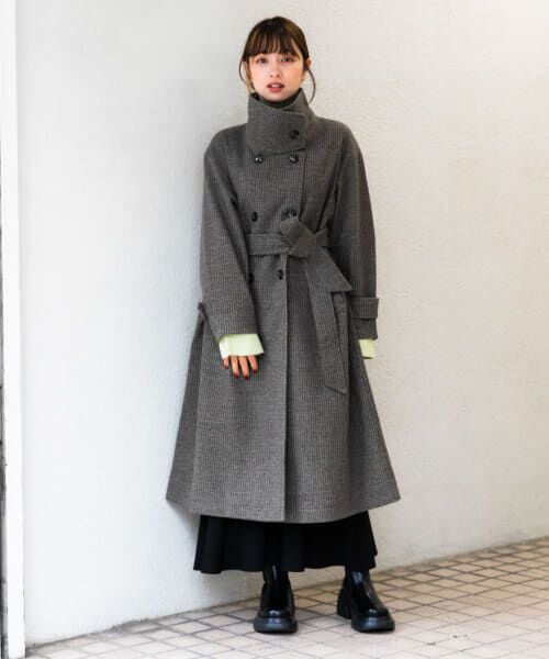 STONE ❤︎ロング・コート セール】 スタンドカラーロングコート （ステンカラーコート