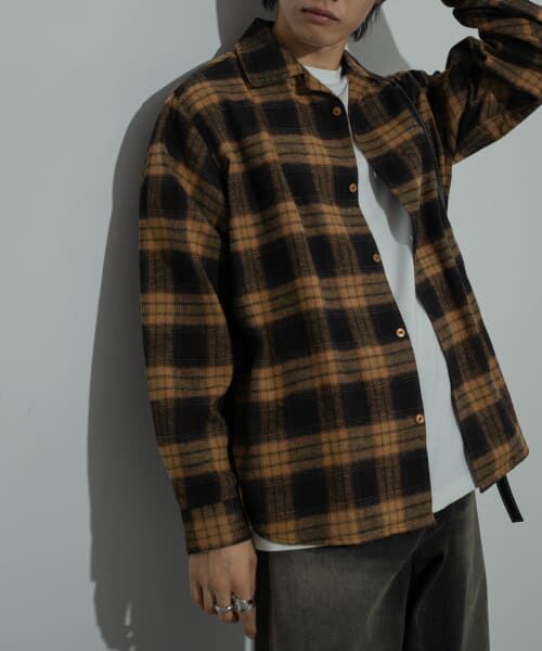 ＊＊SENSE OF PLACE by URBAN RESEARCH / センスオブプレイス バイ アーバンリサーチ シャツ・ブラウス | オンブレーチェックシャツ（YELLOW）