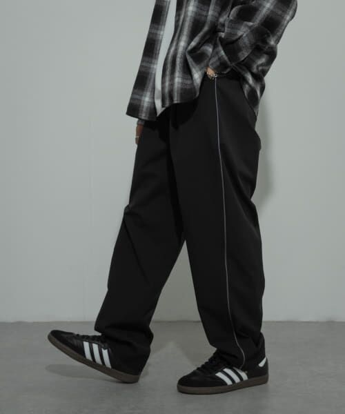 ＊＊SENSE OF PLACE by URBAN RESEARCH / センスオブプレイス バイ アーバンリサーチ その他パンツ | 『セットアップ対応』パイピングトラックパンツ（BLACK）