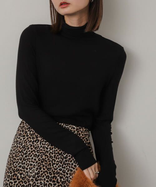 ＊＊SENSE OF PLACE by URBAN RESEARCH / センスオブプレイス バイ アーバンリサーチ Tシャツ | メローハイネックトップ（BLACK）