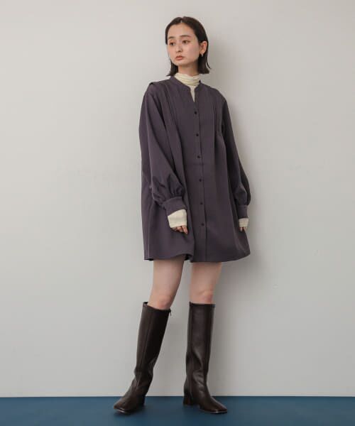 セール】 『Shortサイズあり』タックシャツワンピース