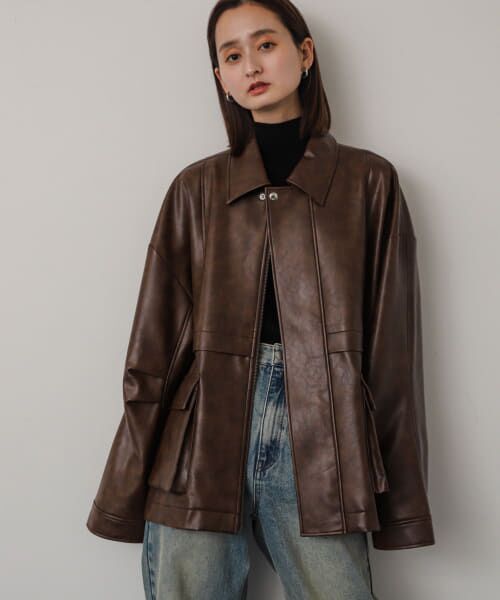 ヴィンテージレザーライクジャケット URBAN RESEARCH ITEMS｜ヴィンテージレザーライクジャケット
