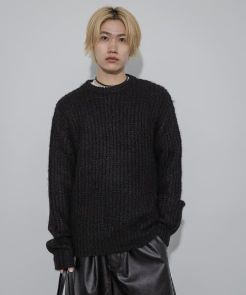 Supreme クルーネックニット L ダークグレー knit-02288 クルーネック ニット プルオーバー エクリュ グレー